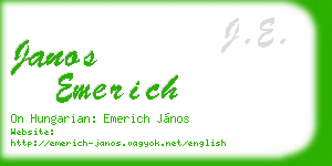janos emerich business card